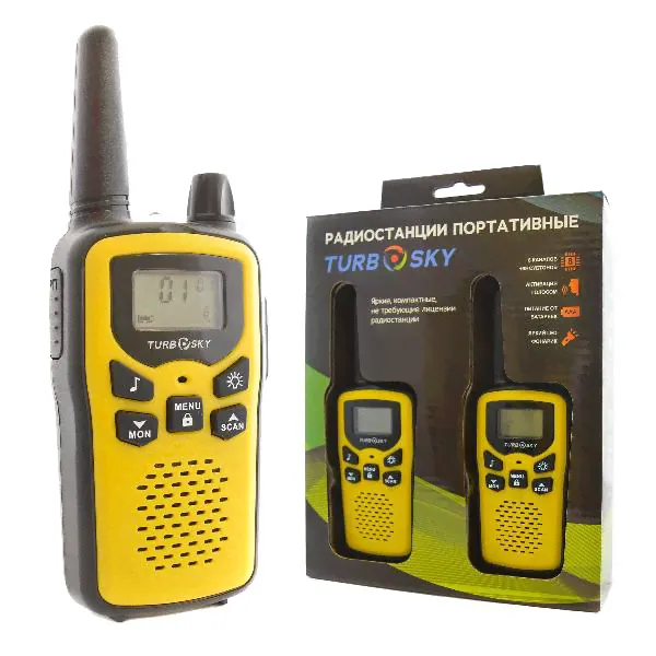 Рация TurboSky T35 Yellow, комплект из 2 раций-0